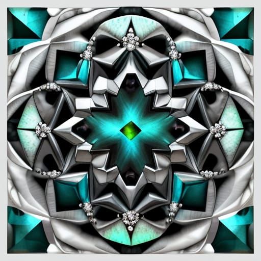 Snowflake Cubism in Iridescent Hues