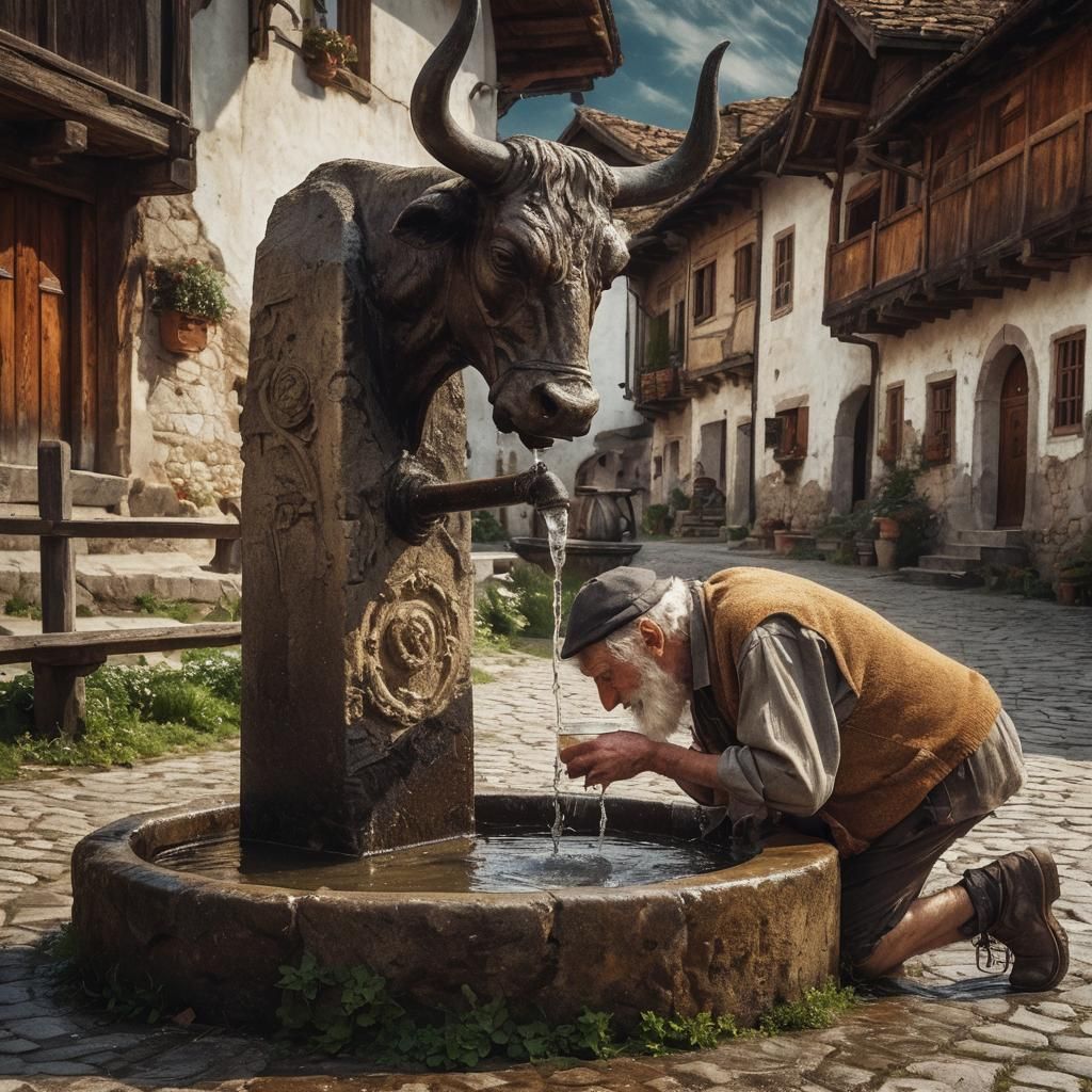 Old Man Drinks: Baroque Realism in Golden Light