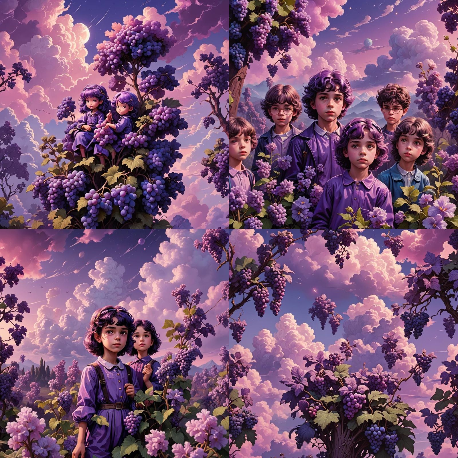 Grape Sticker in 1980s Fantasy Style