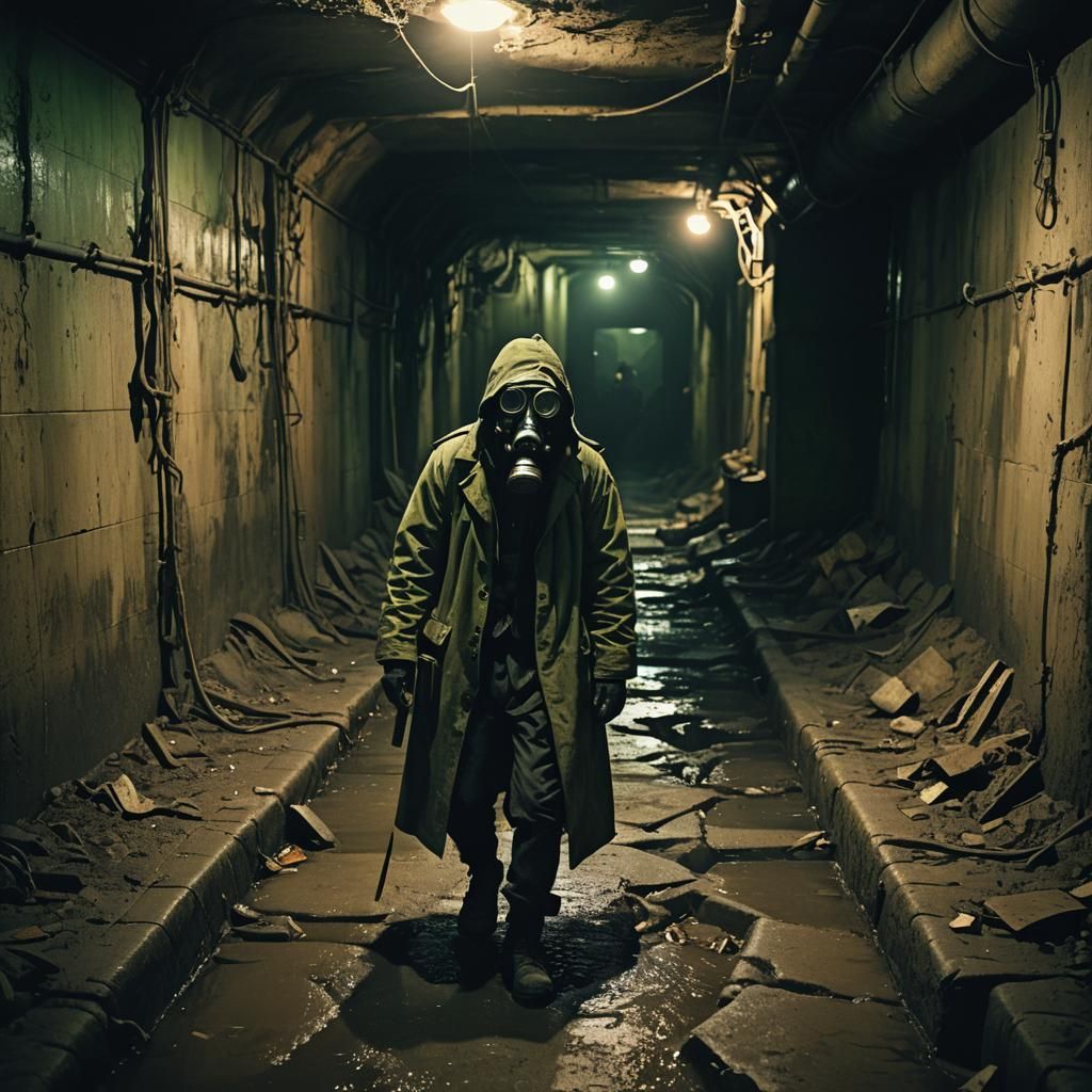 Gritty Sewer Walker in Cinematic Lighting