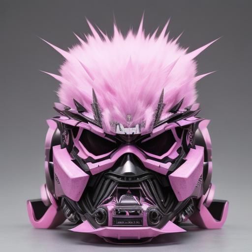 Fluffy Pink Demon Catalytic Converter in Maximalist Style