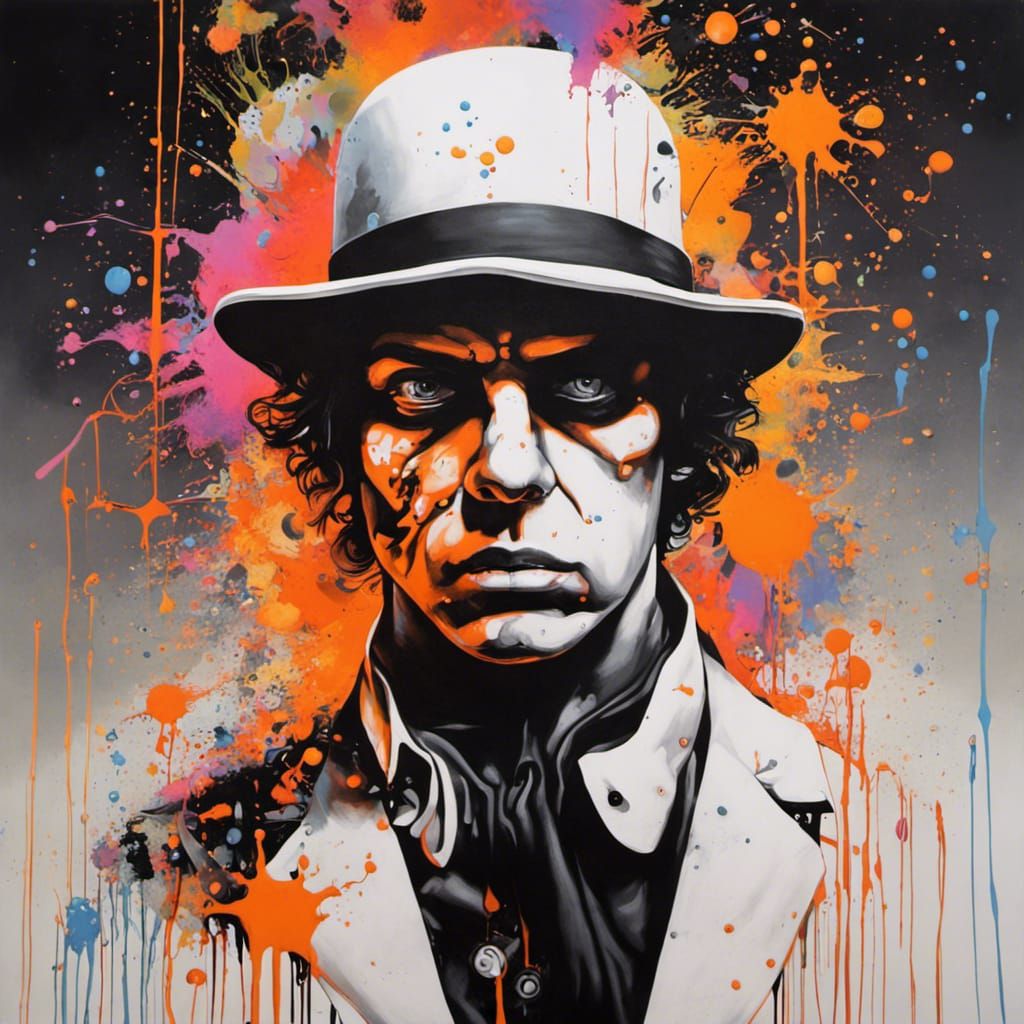A Clockwork Orange in Graffiti Splash Art