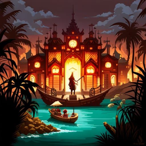 Monkey Island Pixel Art in Fantasycore Style