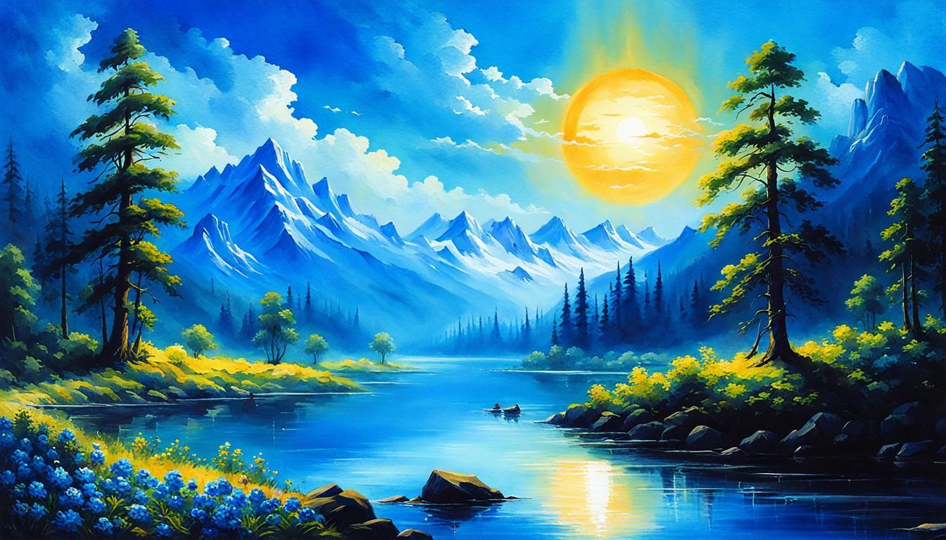 Lush Forest Creek Scene in Romantic Naturalism Style