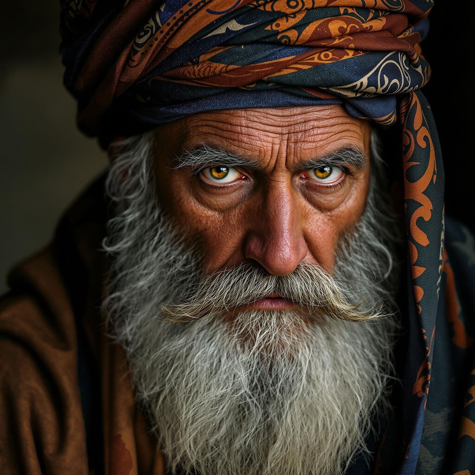 Medieval Sufi Saint Portrait in Vibrant Photographic Style