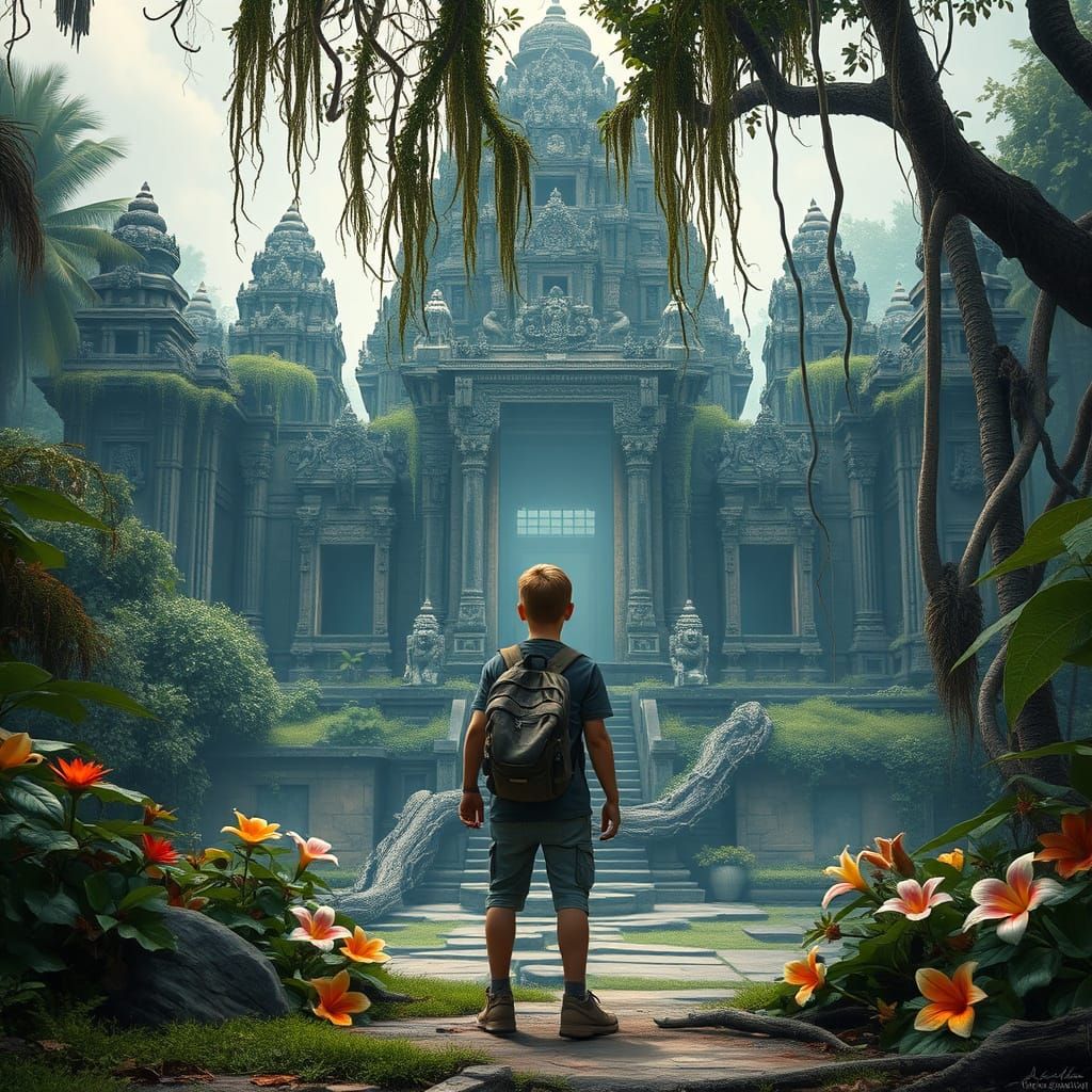 Angkor Wat Temple Discovery: Stalenhag-Inspired Adventure