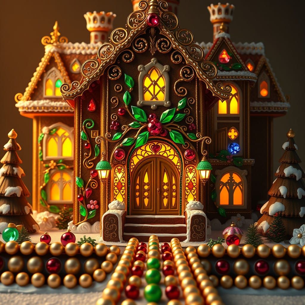 Gingerbread Mansion in Luxurious Futuristic Style
