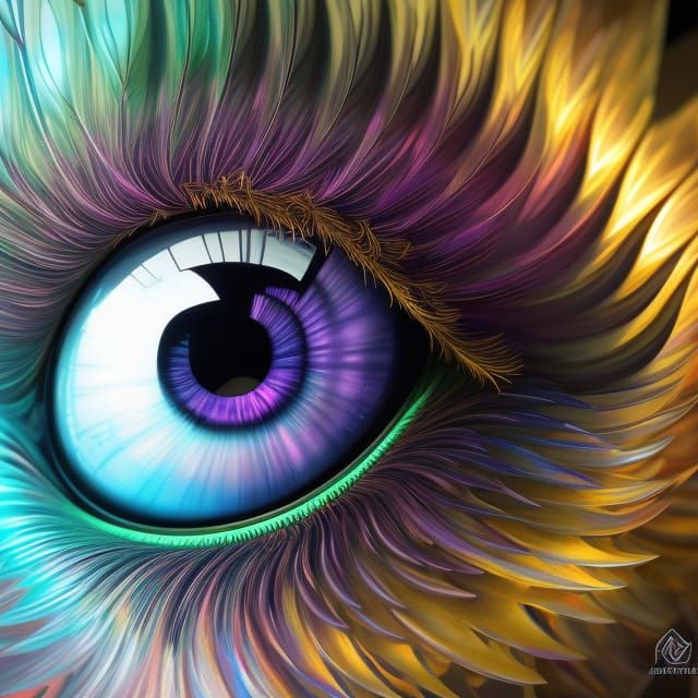 Chrome Dreamcatcher Eye: 3D Digital Art