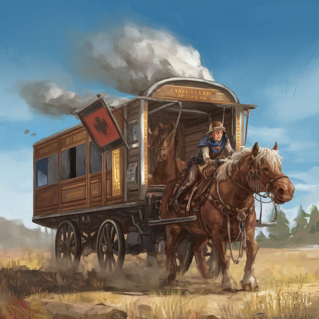 Old Wild West Pony Express With Alien Lifeforms
