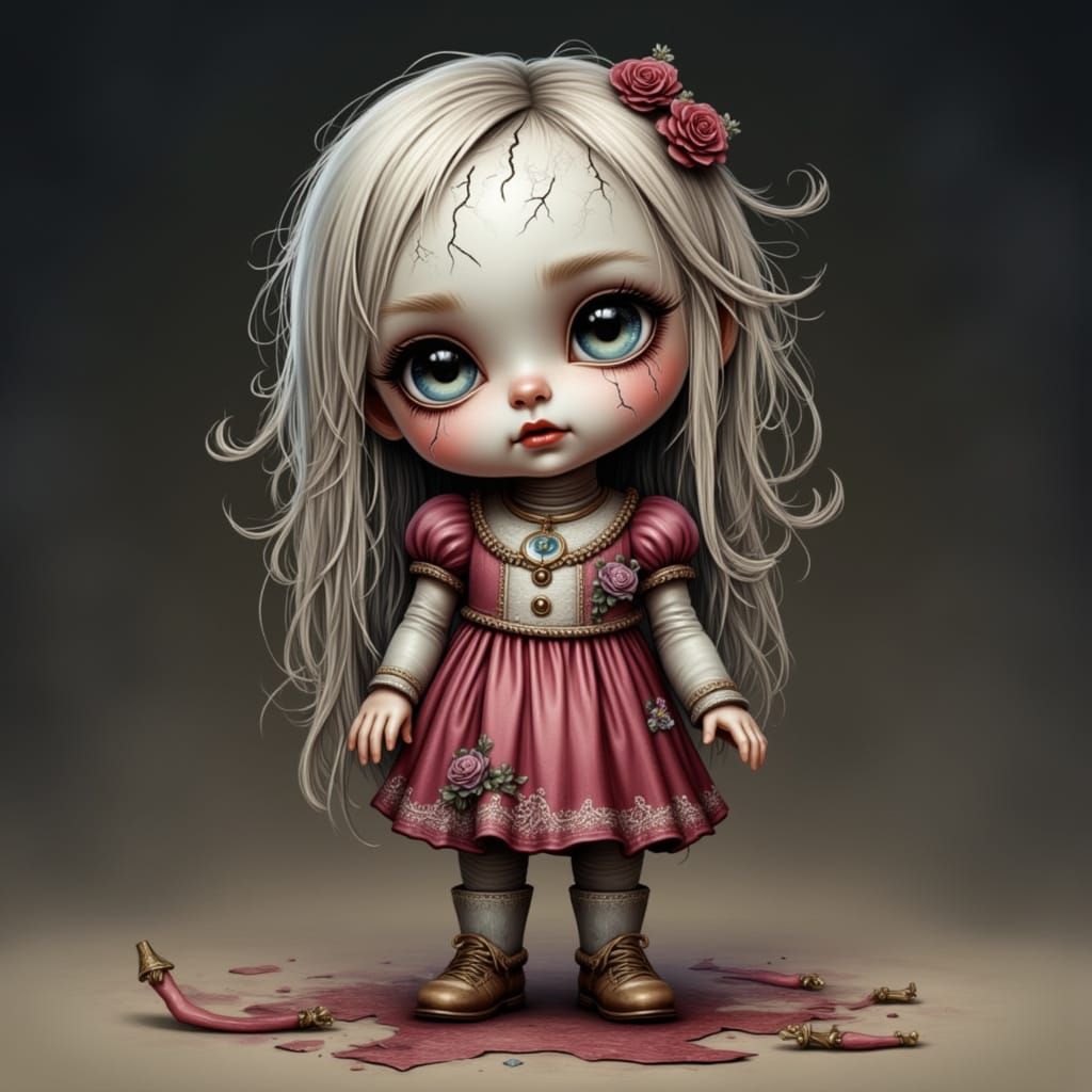 <lora:Alchemie Wizard:1.0> A Cartoonized clean oil Ink Airbrush Painted Illustration of an isolated stand-alone Cracked ...