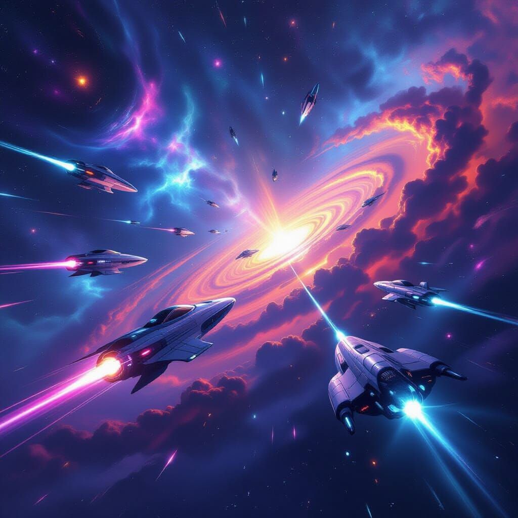 Alien Galaxy Laser Battle Concept Art