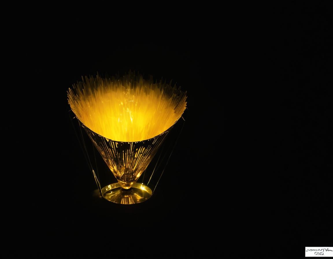 Golden Olympic Cauldron in Geometric Cubist Style