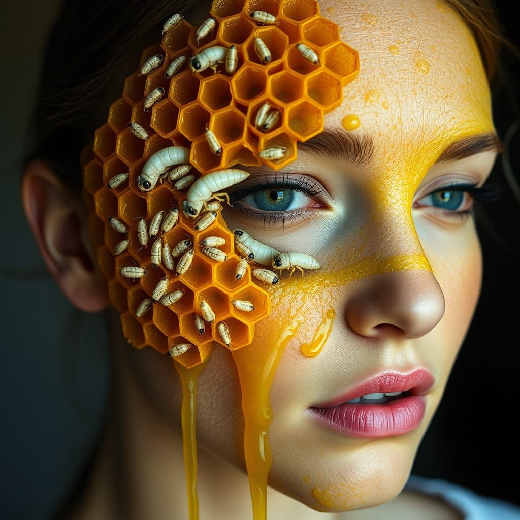 Surreal Honey Goddess with Maggots and Earwigs in a Beeswax ...