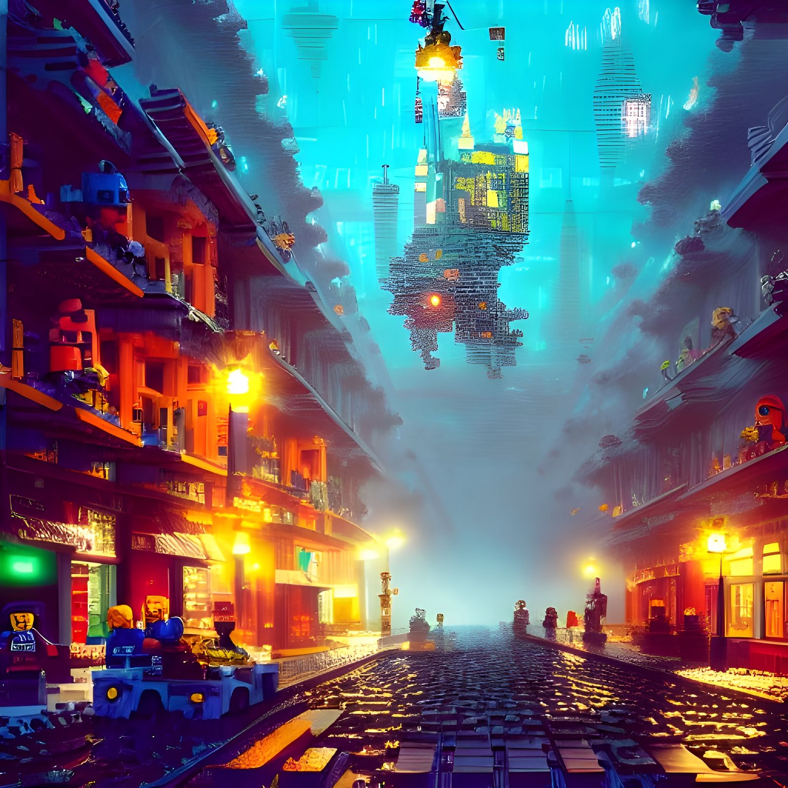 Hyper-Detailed Lego City Concept Art