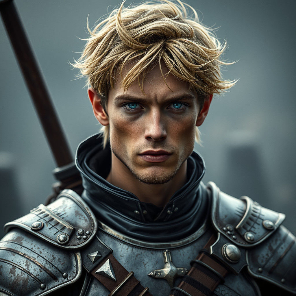 Armored Adventurer in Gritty High-Fantasy Style