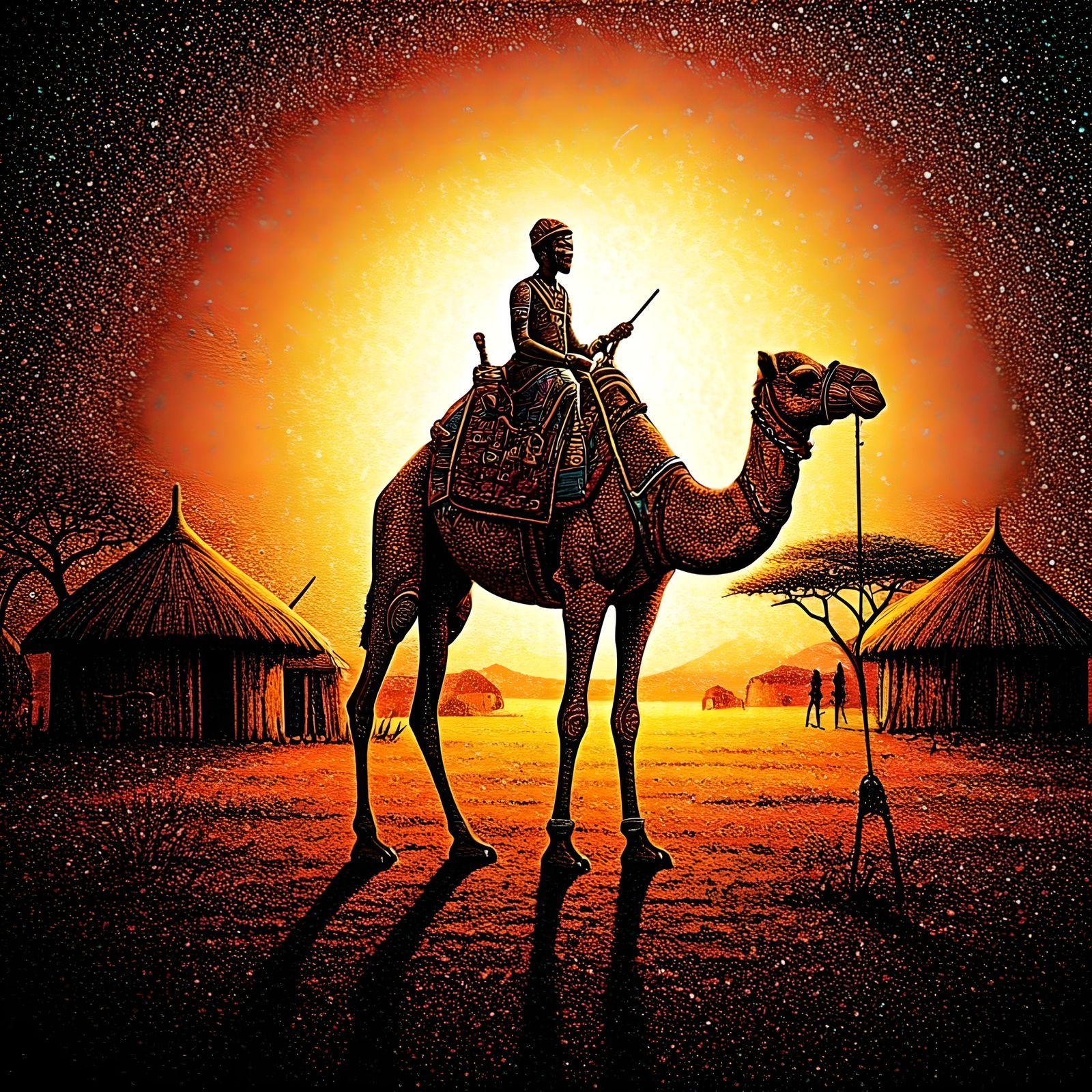 Pointillsm art style, The Camel Herder