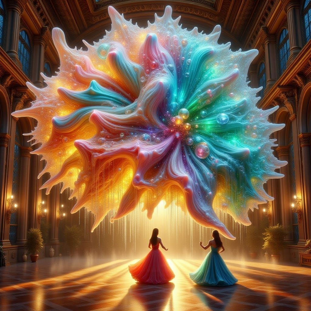 Sea Glass Chandeliers Illuminate Grand Ballroom Dance