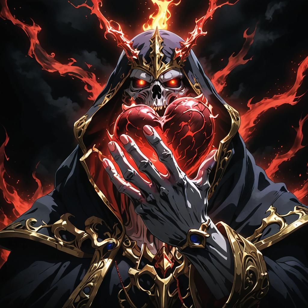 Ainz-sama Casts Grasp Heart Spell in Anime Style