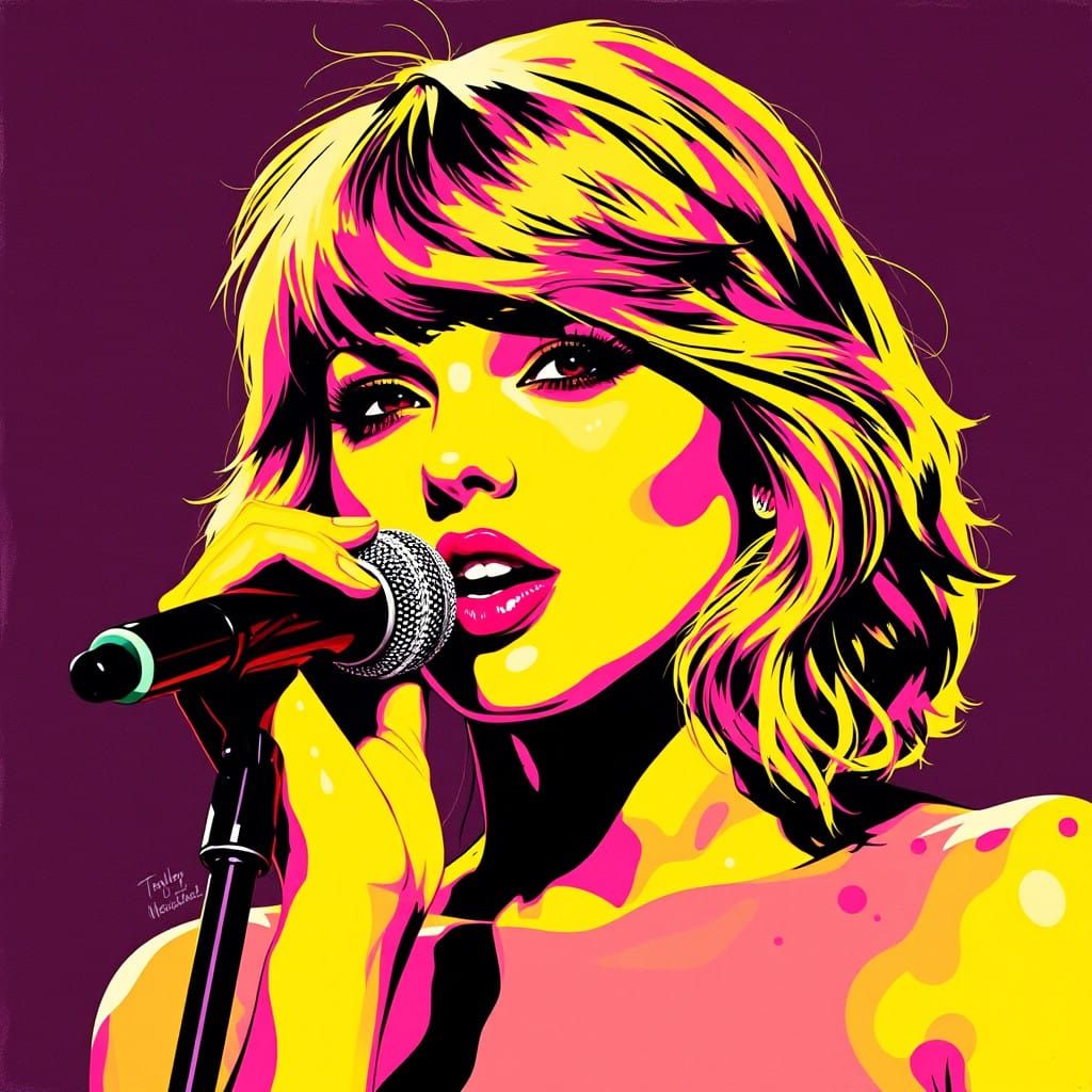 Taylor Swift as Pop Art Icon in Bold Colors
