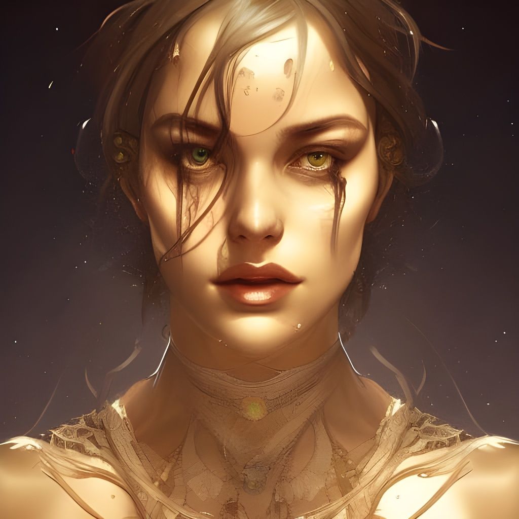 Reflective Full Moon Portrait in Hyperdetailed Style