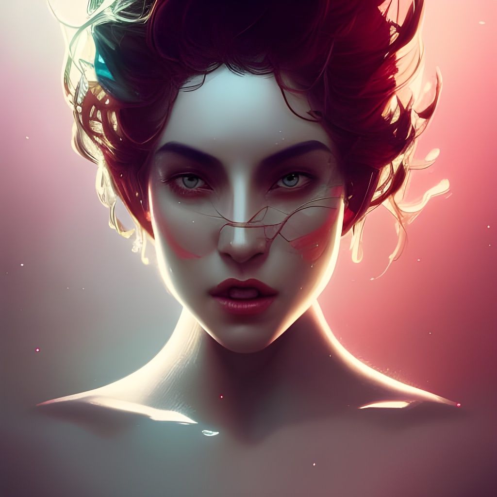 Reflective Full Moon Portrait in Hyperdetailed Style