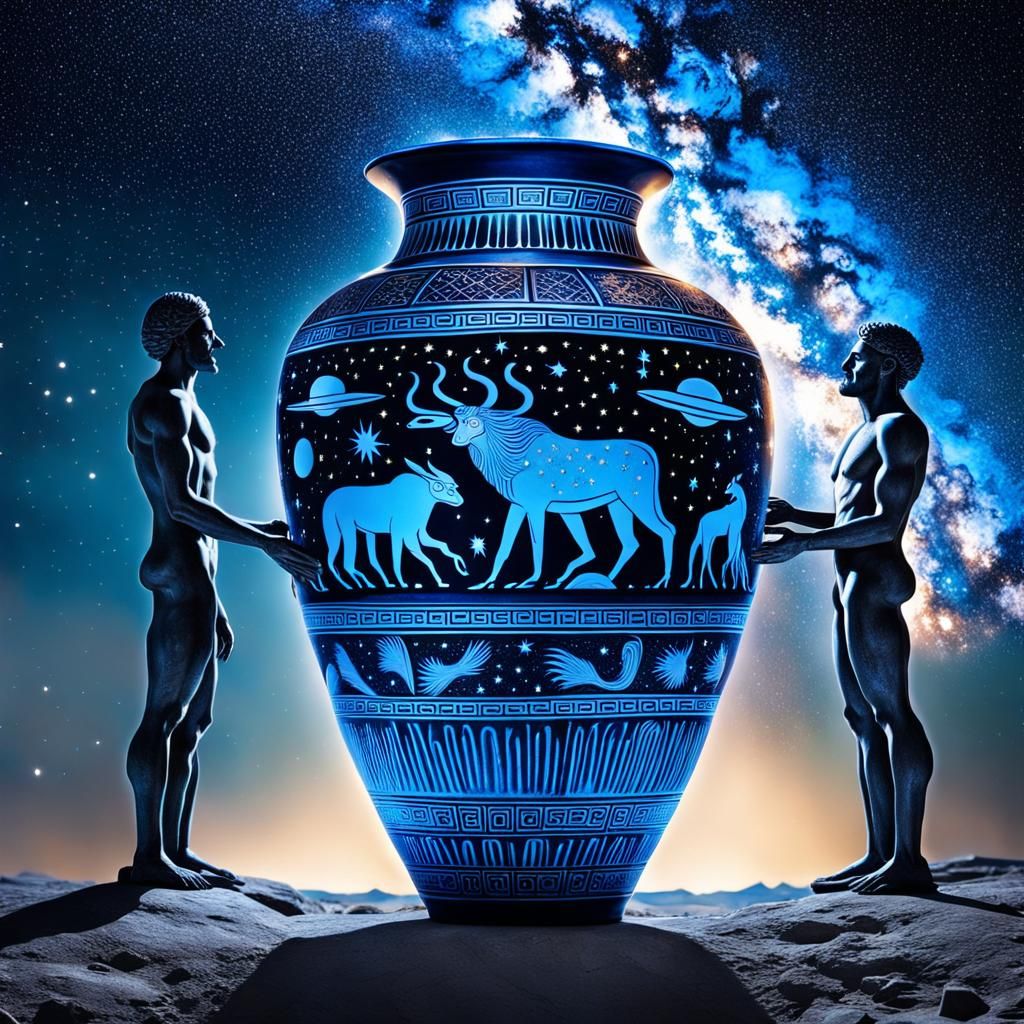 Alien Gods Meet Young Man on Ancient Greek Vase