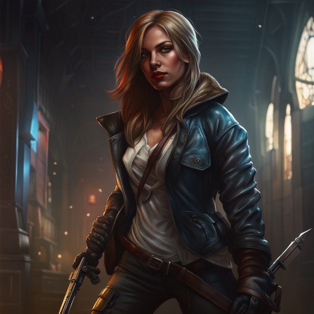 Female Assassin Supermodel in Underground Comic Style