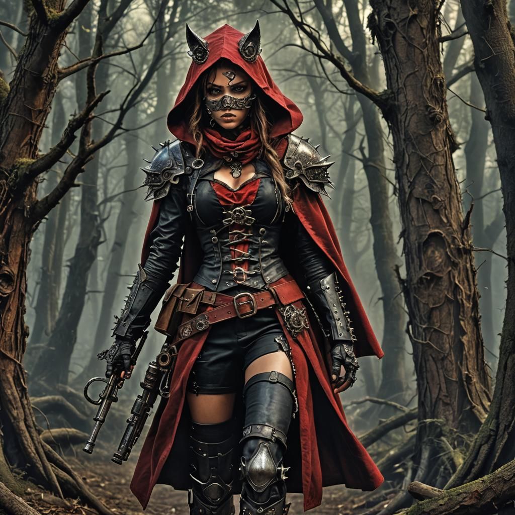 Steampunk Bounty Hunter Little Red Riding Hood