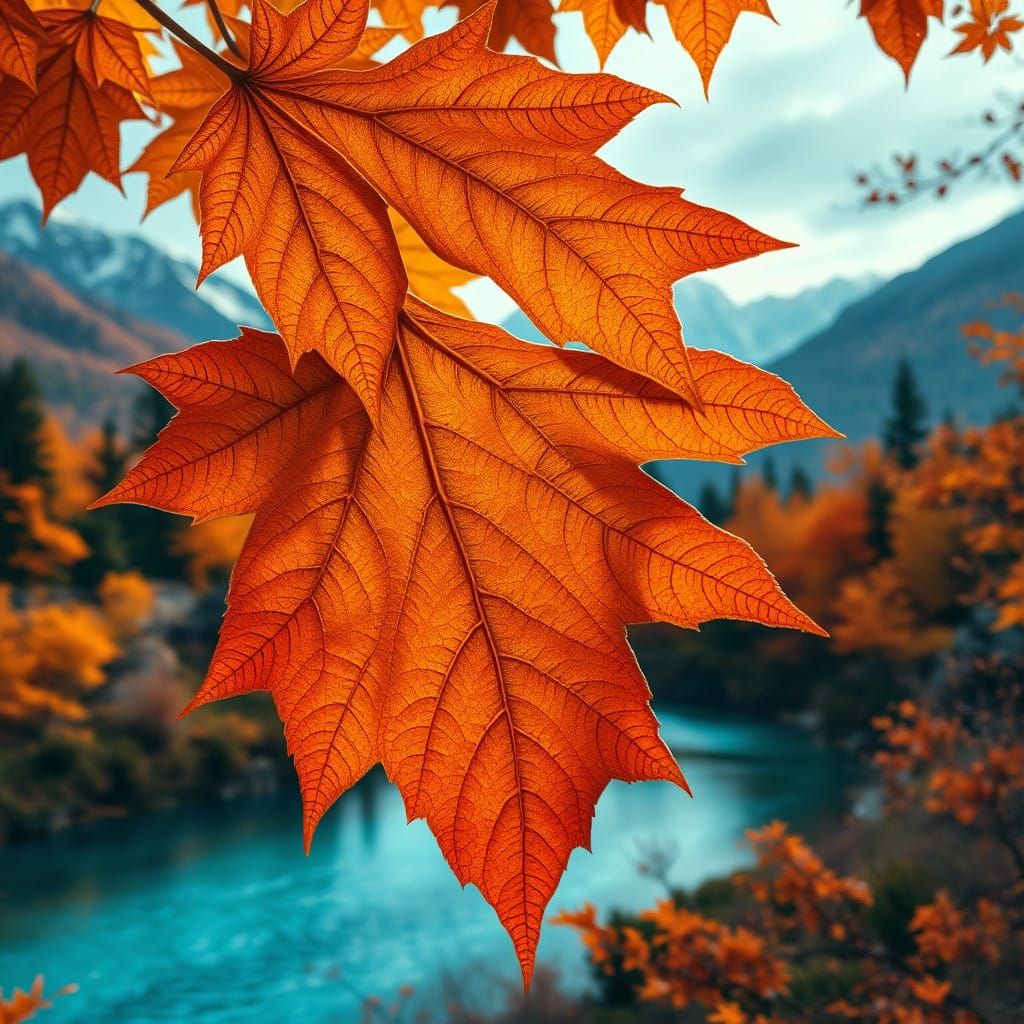 Surreal Autumn Dreamscape in Cyberpunk Aesthetic