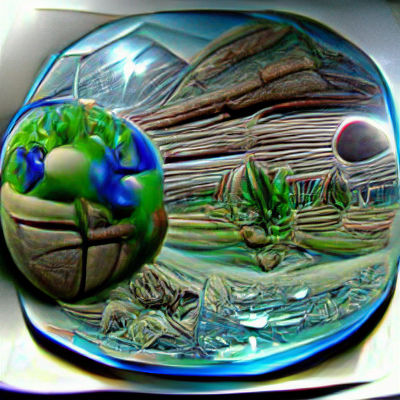 Hourglass with Planet Earth Inside: 3D Render