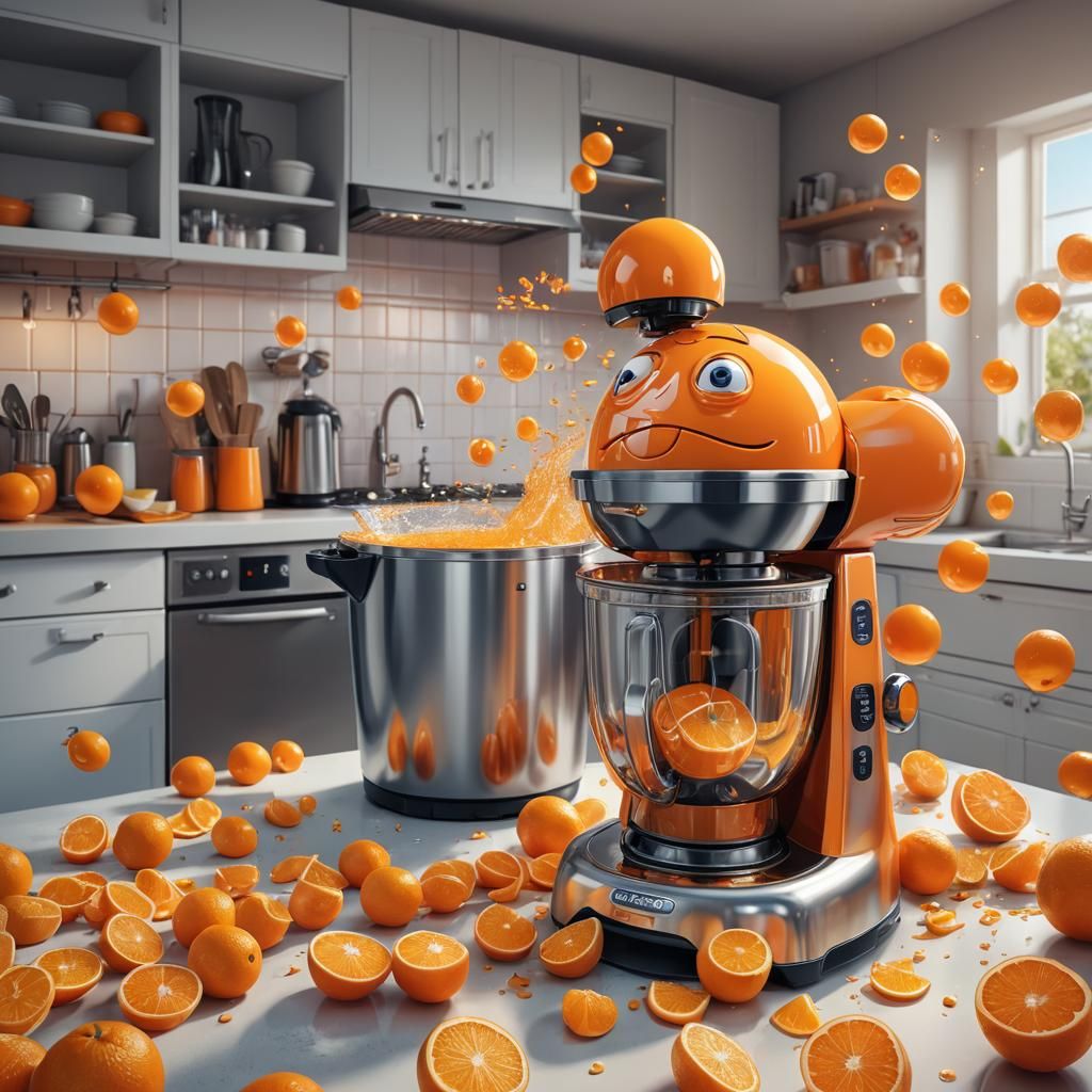 Orange Escape: A Whimsical Candy Art Illustration