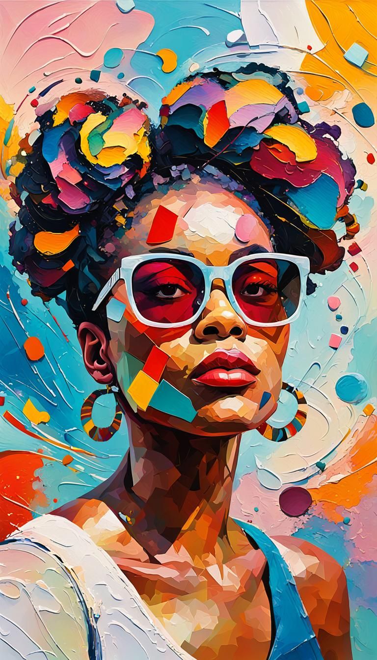 Abstract Palette Knife Portrait in Pastel Hues