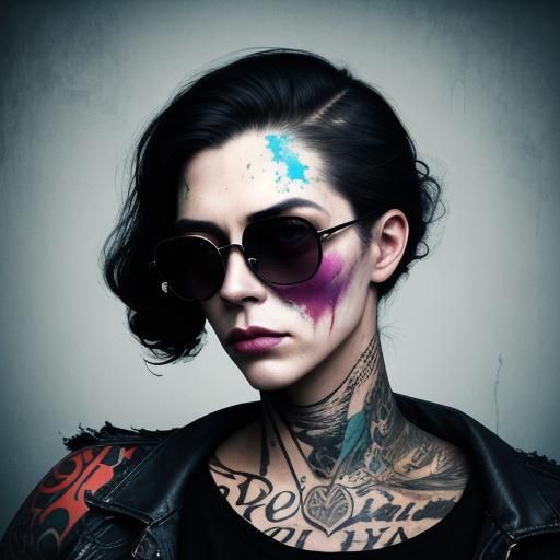 Surreal Double Exposure Portrait With Floating Art Supplies