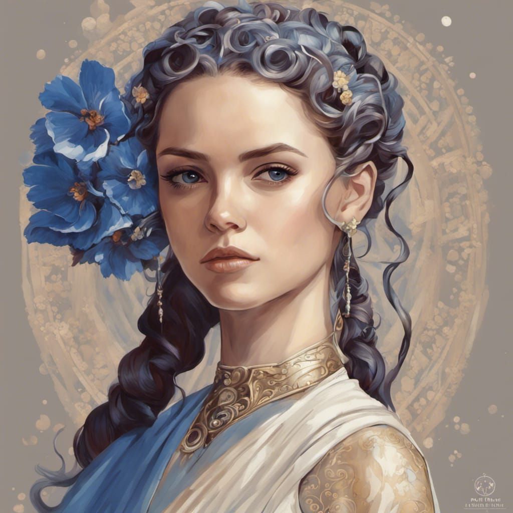 Padme in Ornate Gown with Floral Hair