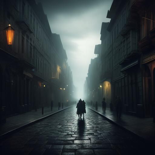 Eerie Souls Roam Medieval Town in Dark Fantasy
