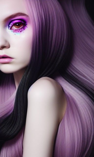 Pearl Angel with Flowing Pastel Hair