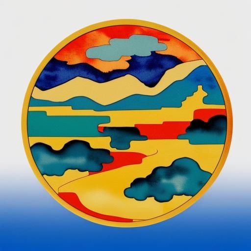 Lunar New Year Landscape in Watercolor Style