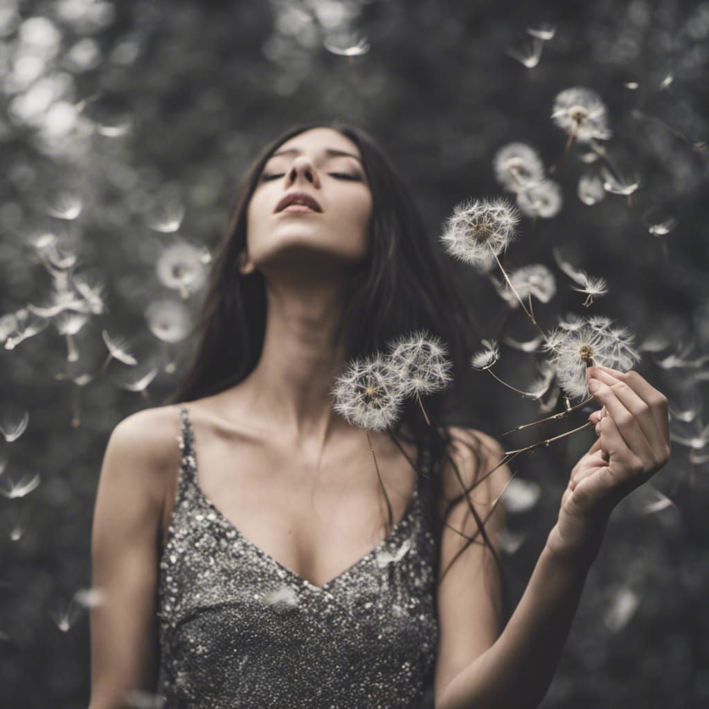 Monochrome Dandelion Seeds in Film Photography