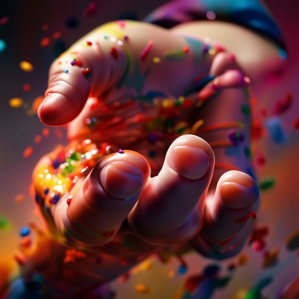 Detailed Photo of a Newborn Baby's Hand