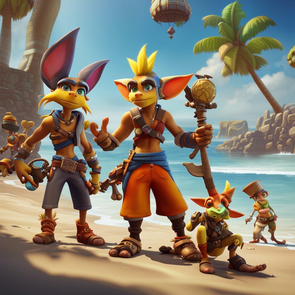 Jak and Daxter at the Beach: Fantasy Concept Art