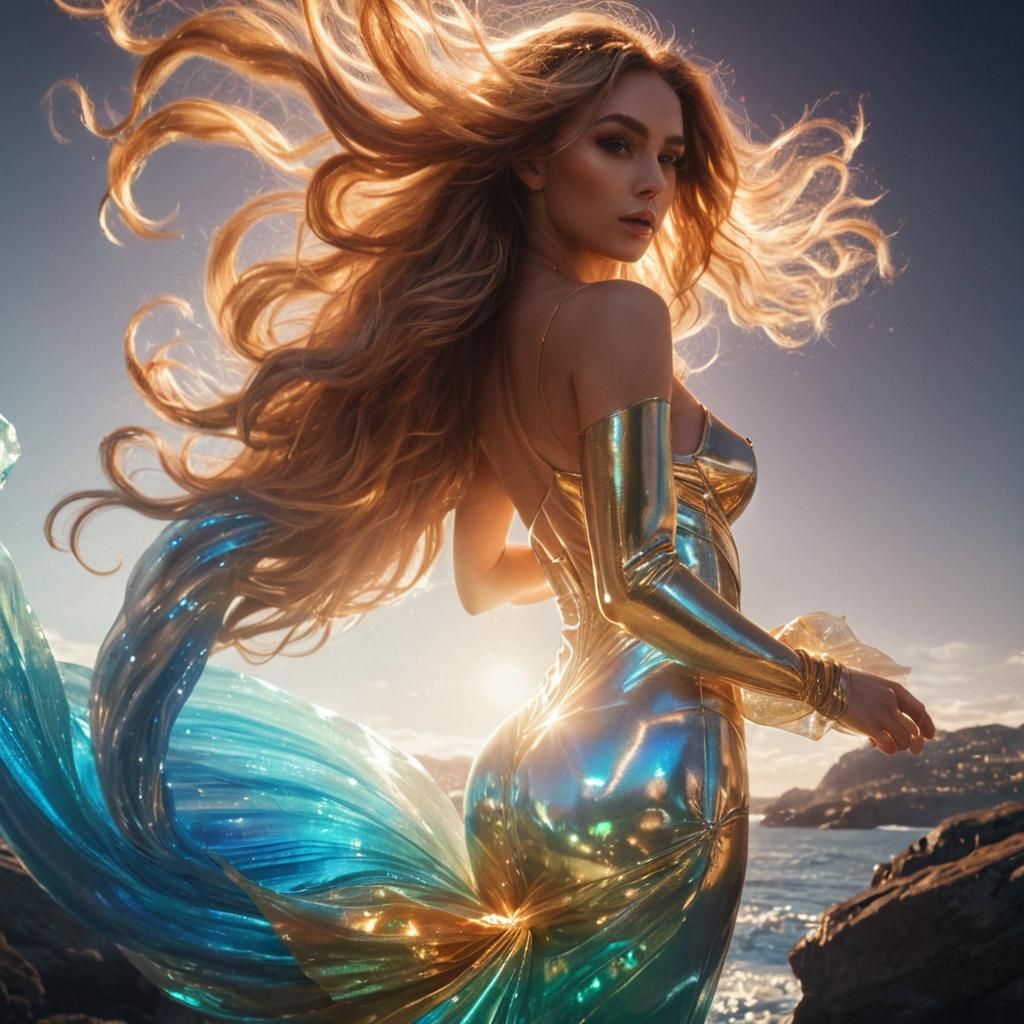 Cinematic Photo of Woman with Flowing Hair