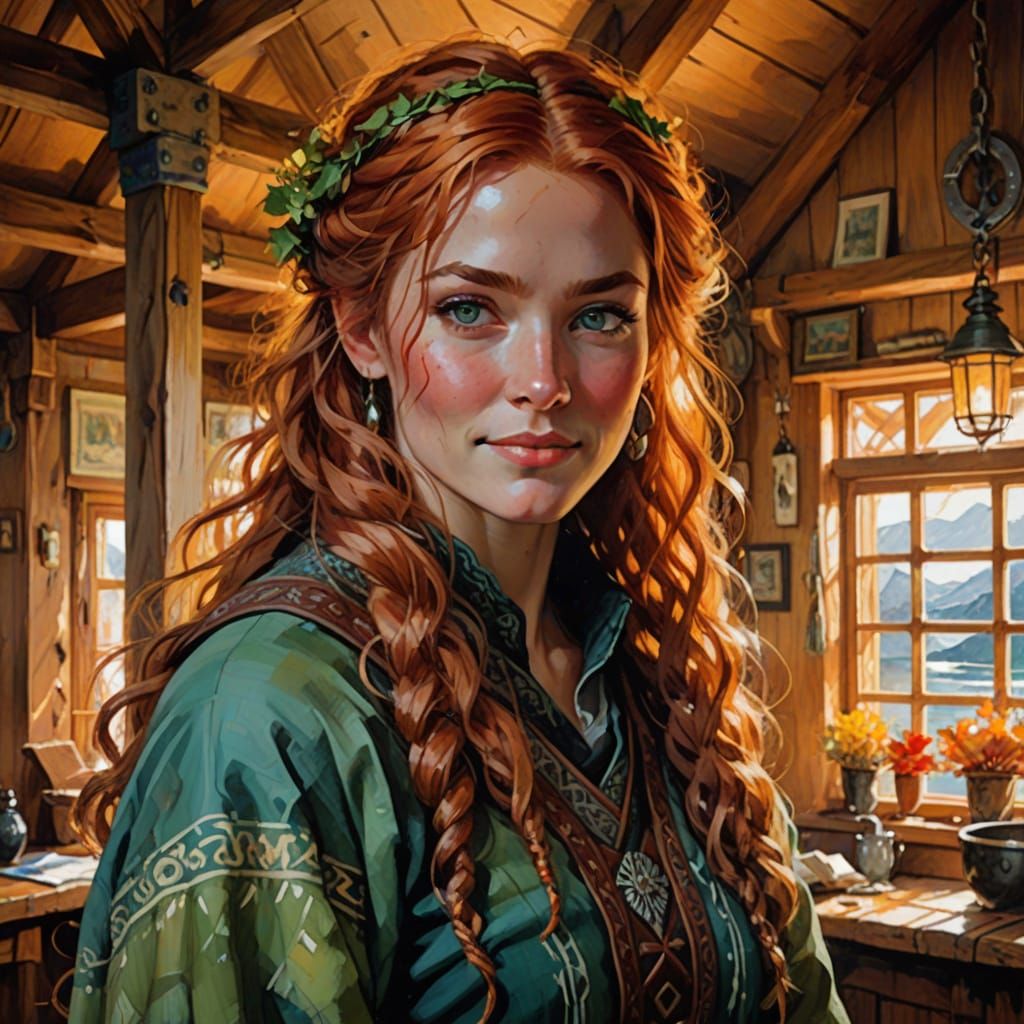 Norse Goddess in Warm Golden Light