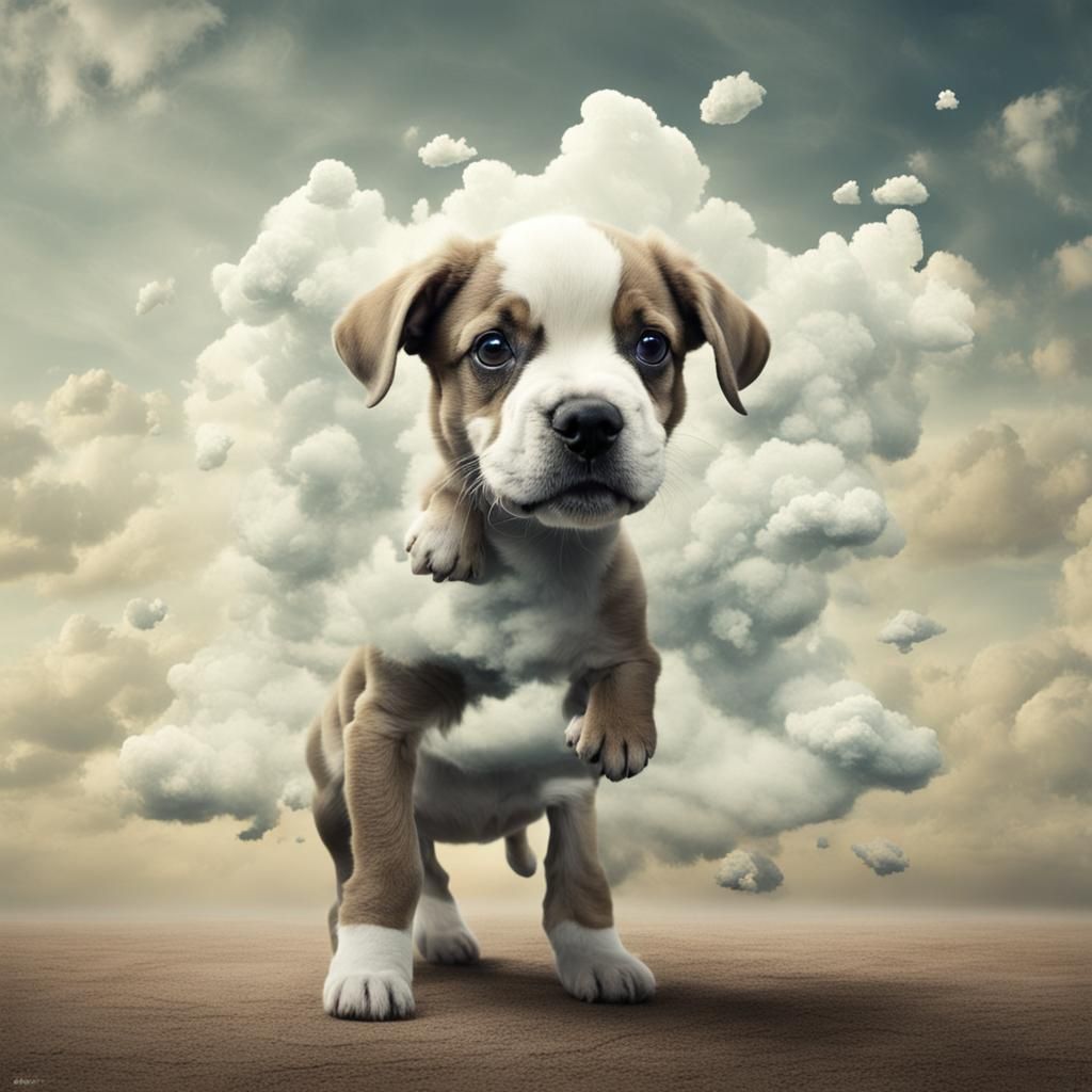 Surreal Puppy Made of Air