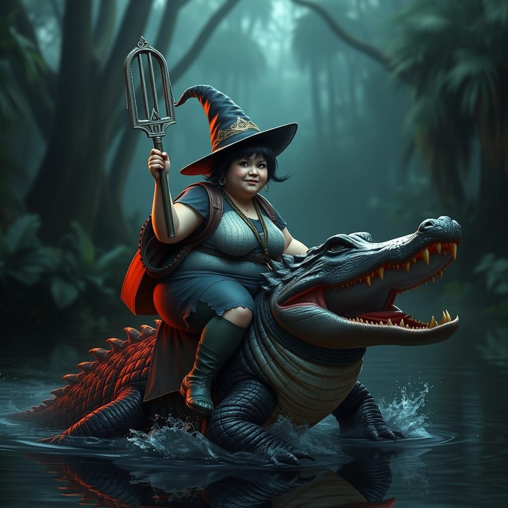 Stereotypical Floridian Witch Rides Alligator to College in...