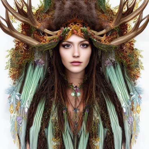 Ethereal Forest Siren Goddess Portrait