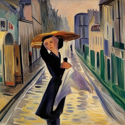 Paris Spring Rain: A Matisse-Inspired Scene