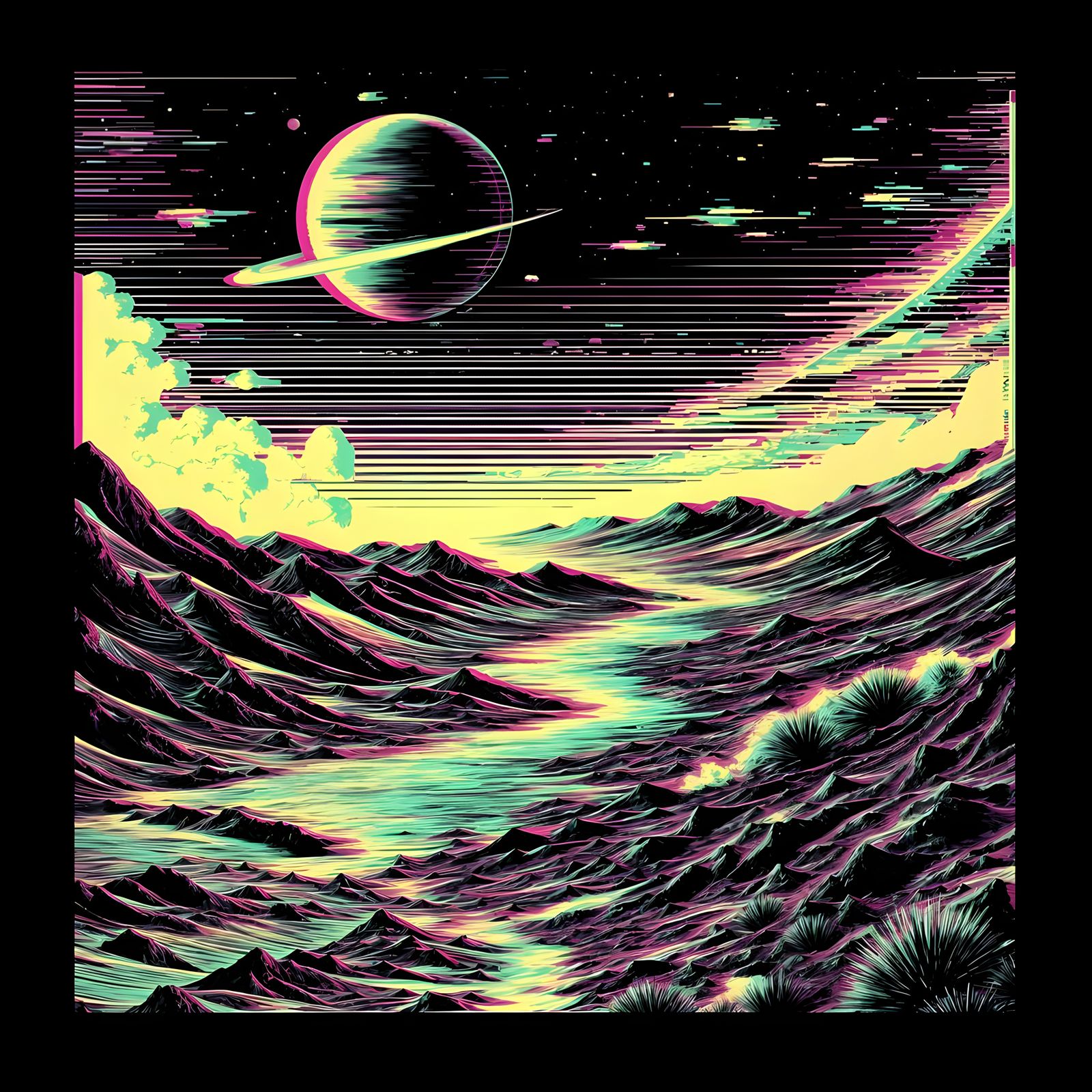 Glitchy Futuristic Cosmos