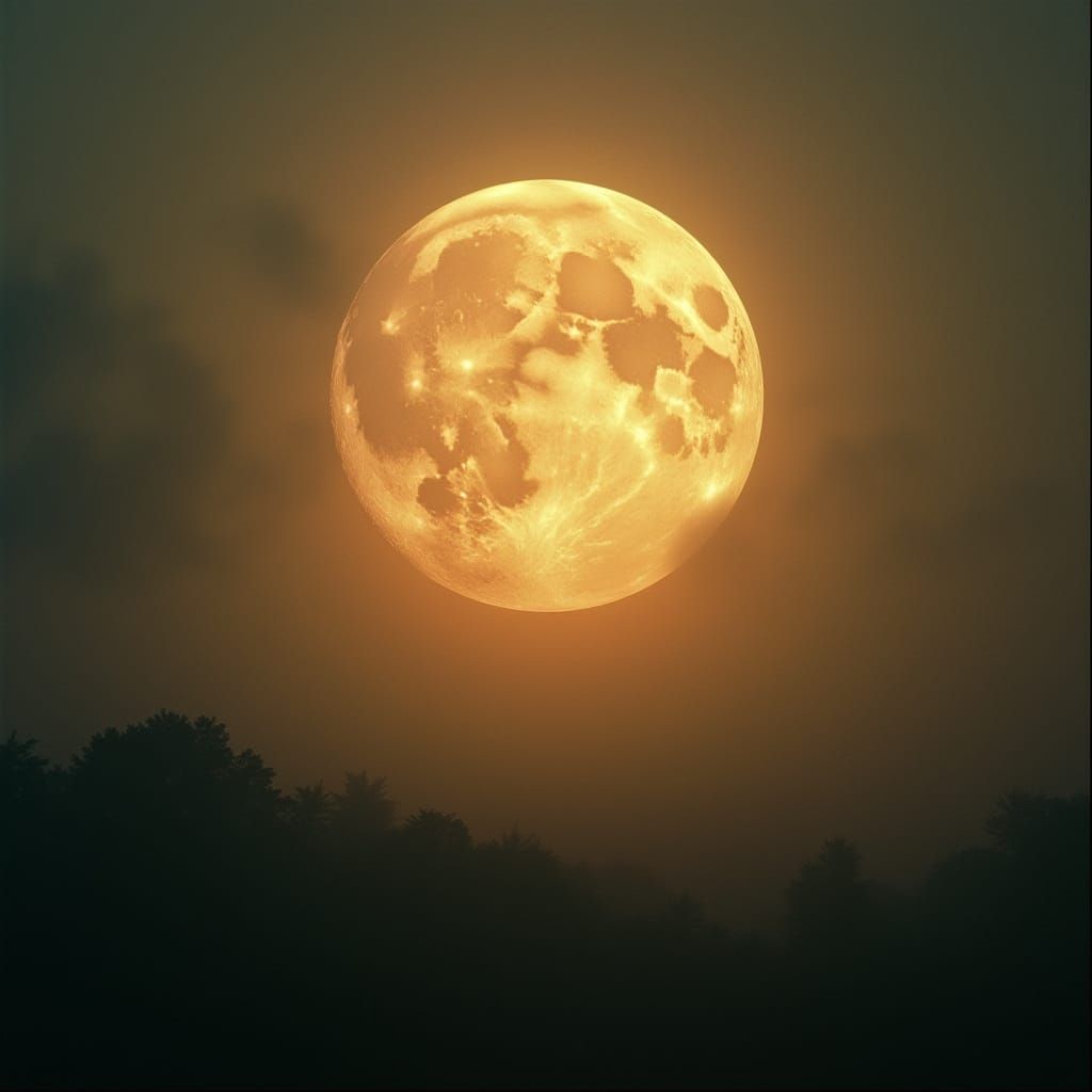 Sunlight Dissolves Moon in Atmospheric Mist