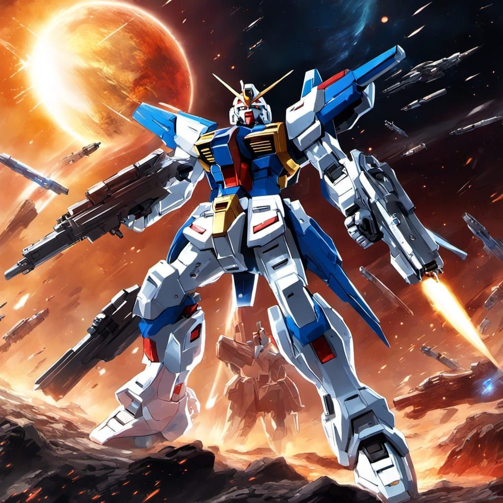 Gundam space battle