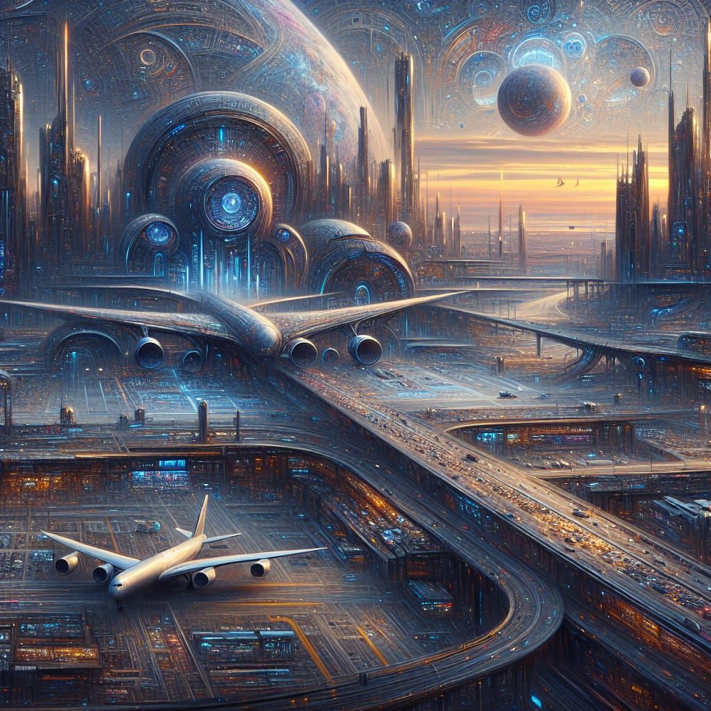 Futuristic Airport: Advanced Tech and Challenges in 8K